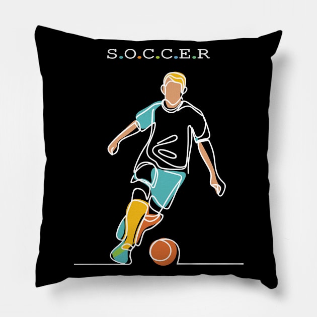 Soccer Sport Pillow by Fashioned by You, Created by Me A.zed