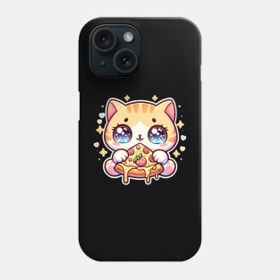 Cute kawaii with Pizza, Funny Pizza lover Phone Case