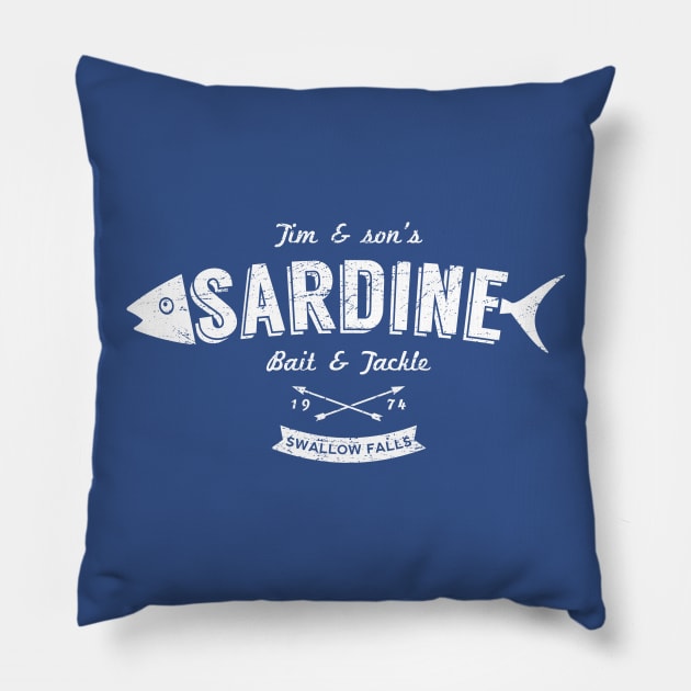 Sardine - Bait and Tackle (aged look) Pillow by MoviTees.com