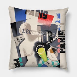 Paris for the week-end Vintage Poster 1934 Pillow