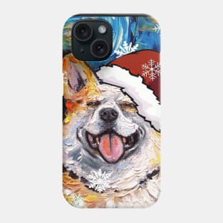 Smiling Corgi Santa Phone Case