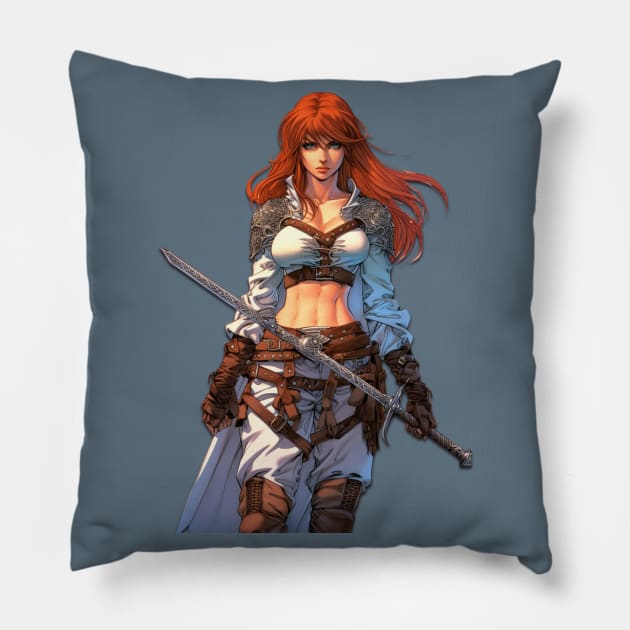 Anime Red Sonja Warrior Queen Pillow by ForbiddenGeek