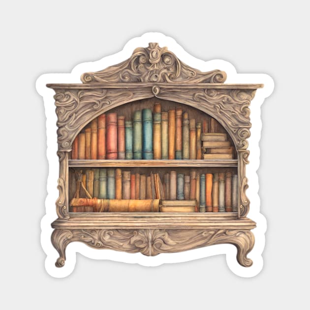 Fairytale Bookshelf Magnet by sifis