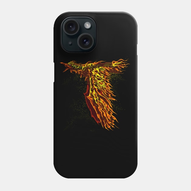 Phoenix Bird On Fire Fantasy Phone Case by underheaven