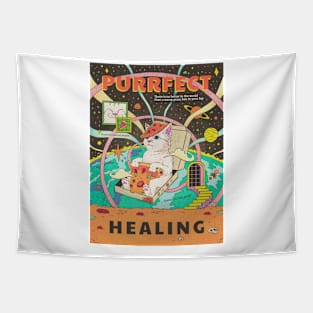 Purrfect healing Tapestry