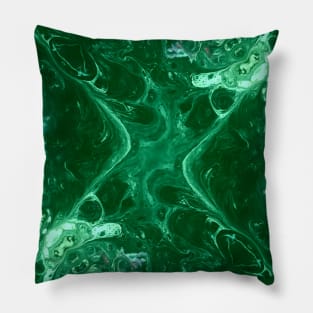 Green Fluid Acrylic Artwork Pillow