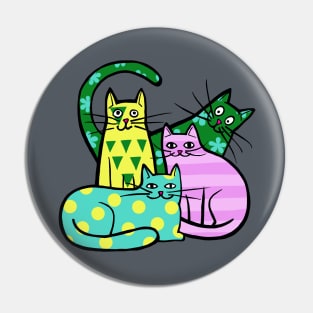 Patterned cats Pin