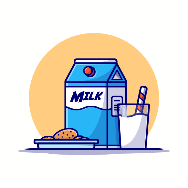 Milk And Cookies Cartoon Vector Icon Illustration by Catalyst Labs