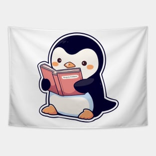 Cute Bookish Penguin Tapestry