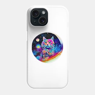 Cat in Space - A World of Dreams painting Phone Case