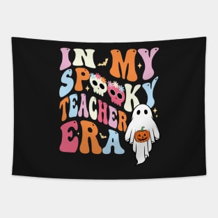 In My Spooky Teacher Era Teacher Halloween Shirt, Vintage Halloween Fall Teacher Tees Groovy Teacher Shirt Halloween Spooky Teacher Gift For Teacher Tapestry