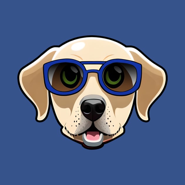 Blue Sunglasses Golden Retriever Dog by 4U2NV-LDN