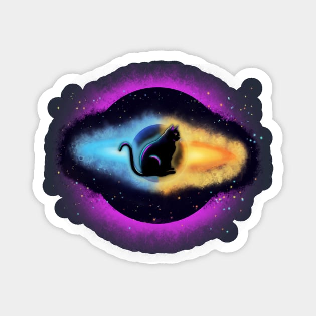 Galactic Black-Hole Cat: Ruler of the Universe Magnet by XanderWitch Creative