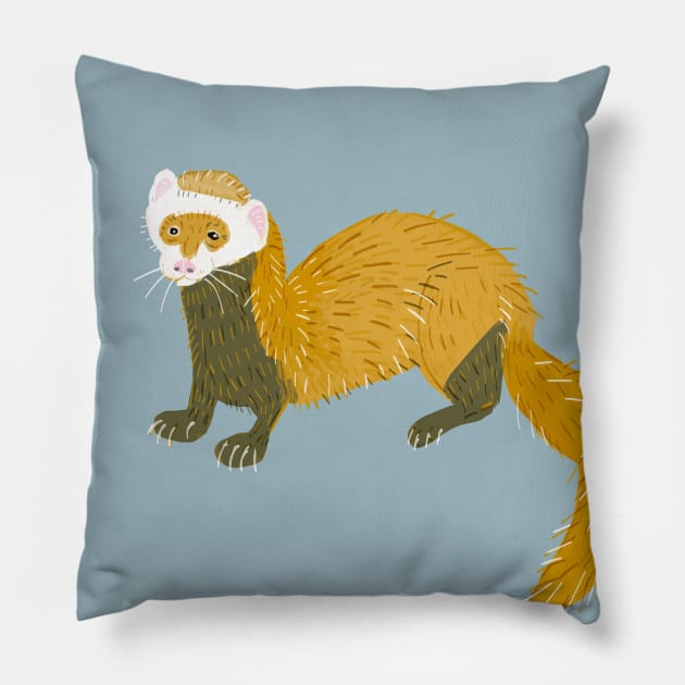 Happy National Ferret Day #4 Ferret lovers Pillow by belettelepink