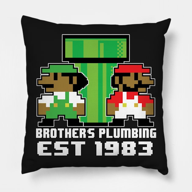 Brother's Plumbing Pillow by MonkeyLogick