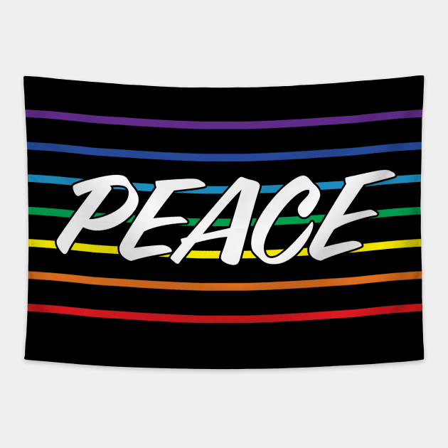 Rainbow Peace Flag Tapestry by LucentJourneys