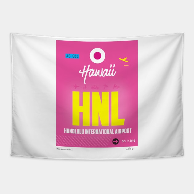 HNL Honolulu Hawaii airport code Tapestry by Woohoo