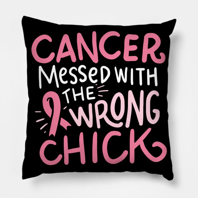 Cancer messed with the wrong chick Pillow by nordishland