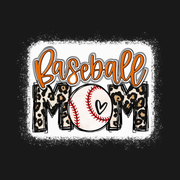 Baseball Mom Orange Leopard Baseball Mama by Wonder man 