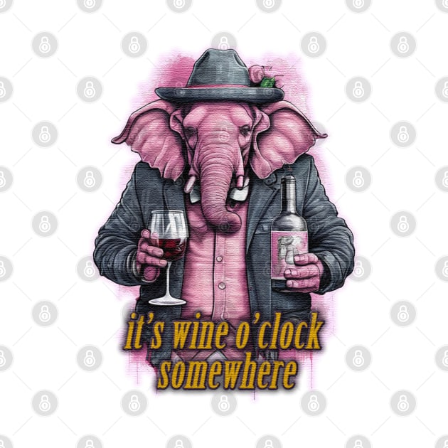 it's wine o'clock somewhere by JnS Merch Store