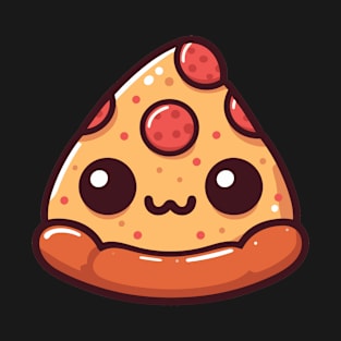 Kawaii Pepperoni Pizza Slice | Cute Kawaii Food Art for Pizza Lovers | Pizza Party T-Shirt