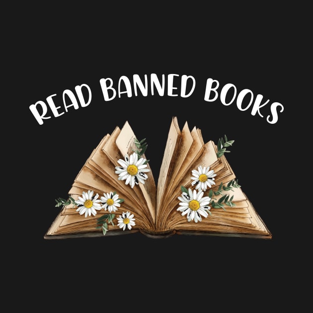 Floral Read Banned Books, Teacher Librarian Gift, by printalpha-art