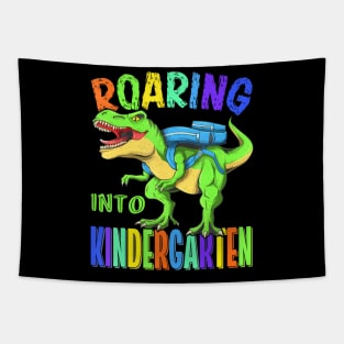 Roaring Into Kindergarten Dinosaur T Rex Back To School Boys Tapestry