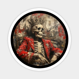 Royal Reaper: A Crowned Skull Portrait Magnet
