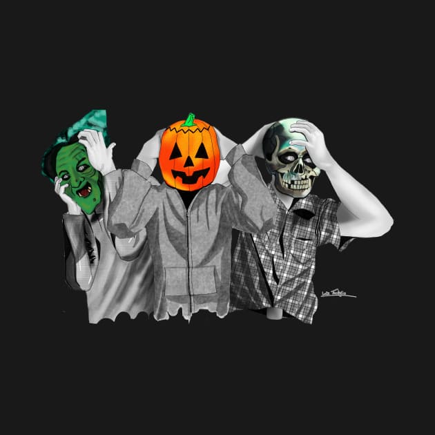 Halloween Mask Trio - colour splash by lucafon18