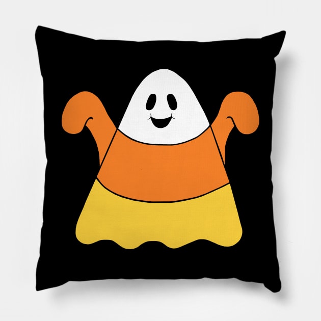 Candy Corn Ghost Pillow by Art by Deborah Camp