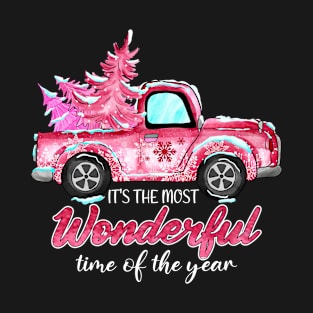 Christmas Truck - Watercolor, Its the Most Wonderful Time Of The Year T-Shirt