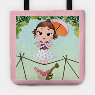 Chibi haunted mansion streching portraits tightrope walker girl Tote