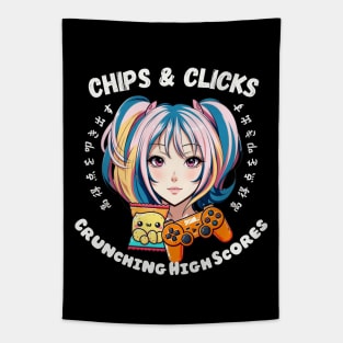 Gamer girl Japanimation French fries lover Tapestry