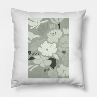 Pastel green abstract flowers pattern Pillow