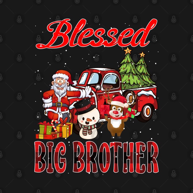 Blessed Big Brother Red Plaid Christmas by intelus