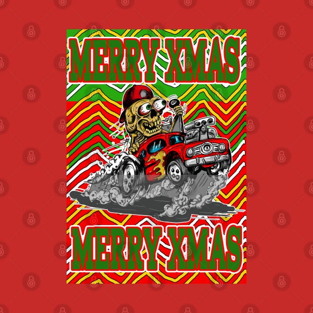 Merry Xmas Hot Rod Driver  Ugly Christmas Sweater in Bad Taste by silentrob668