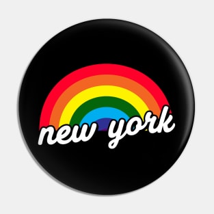 New York NYC Gay Pride Rainbow LGBT Flag Pin