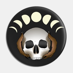 Moon Phase Skull Dark skin Pin