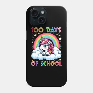 100Th Day Of School Teacher 100 Days Unicorn Girls Phone Case