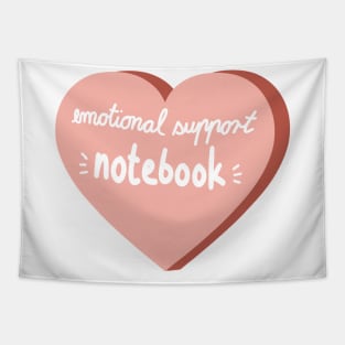 emotional support notebook calligraphy in a pink heart ( sticker decoration notebook ) Tapestry