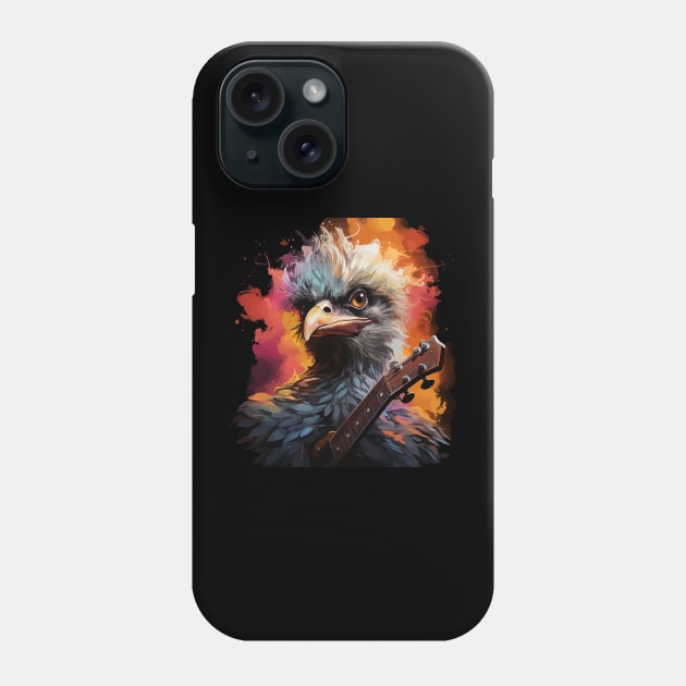 Ostrich Playing Guitar Phone Case by JH Mart