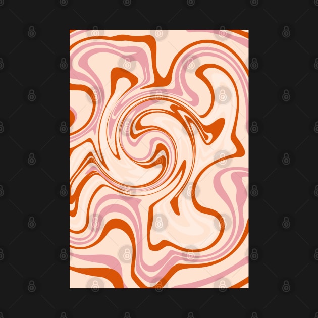 Retro Liquid Swirl Abstract Pattern. Hippie trippy swirl 70s. by CoCoArt-Ua