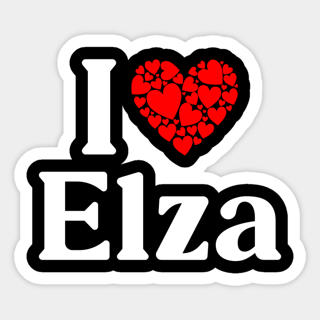 Elza Heart - I Love Elza - Name - Sticker | TeePublic