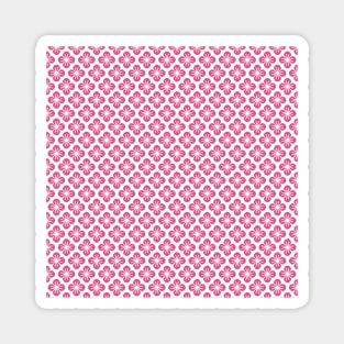 Magenta geometric retro flower pattern Magnet