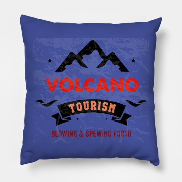 Volcano Tourism Pillow by Quirky Design Collective