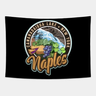 Naples New York Canandaigua Lake with Pie and Grapes Tapestry