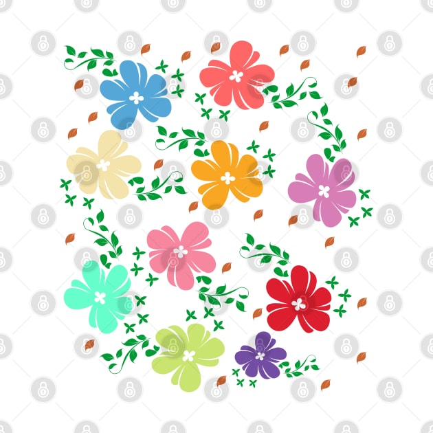 Floral Line Art Pattern Drawing by Alex