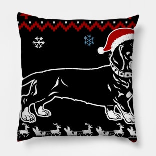 Christmas Weiner Daschund T-shirt Doxie in Dog Dress Pillow