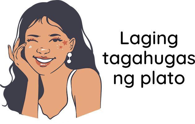 Filipino funny tagalog statement - Laging tagahugas ng plato Kids T-Shirt by CatheBelan