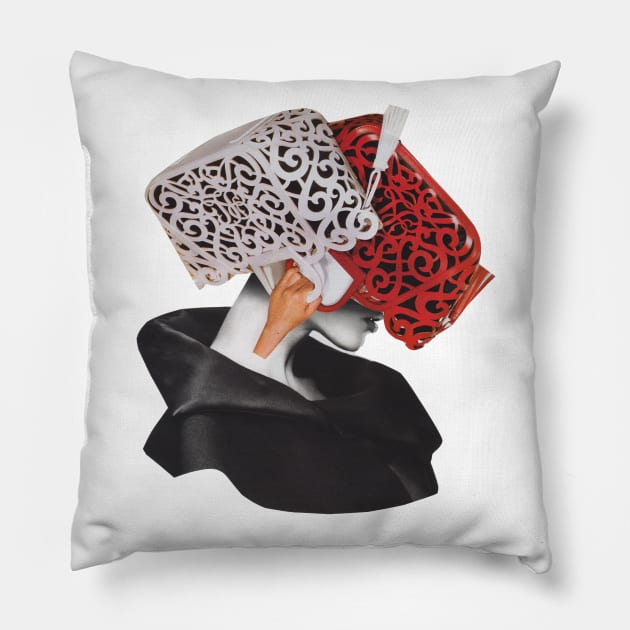Two Bags One Girl Pillow by Luca Mainini
